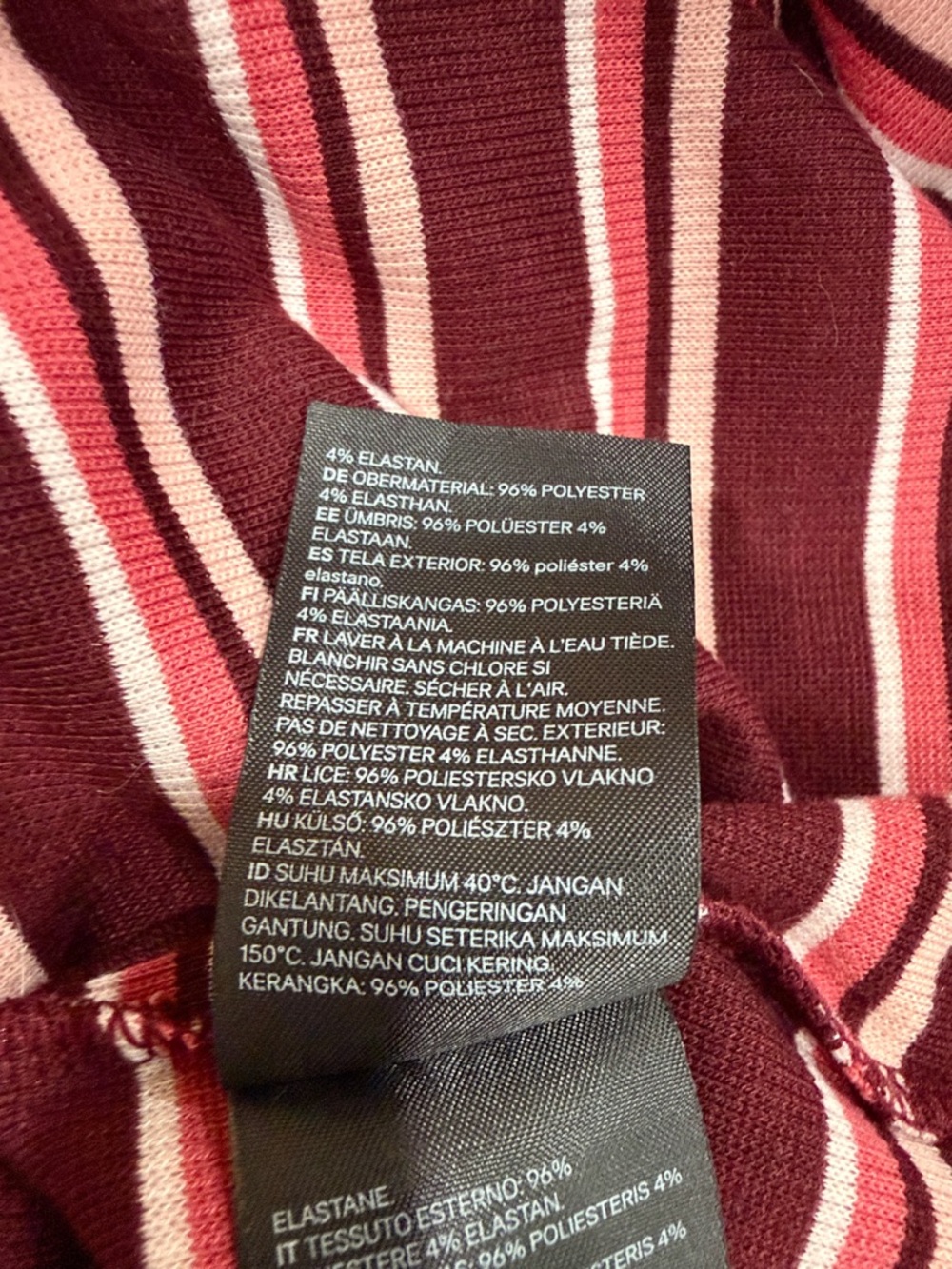 H&M Burgundy & Pink Striped Midi Dress - Picture 5 of 7
